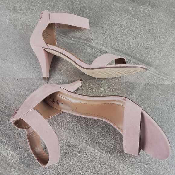 Style & Co. Sandals 9 M Paycee Pink Faux Suede Snake Print Dressy Shoes - Picture 5 of 12